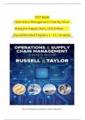 Practice Quiz For Operations Management Creating Value Along the Supply Chain 9th Edition Roberta S&period; Russell&comma; Bernard W&period; Taylor &sol; Latest & Updated 2024&period; A&plus;