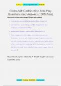 Cintas SSR Certification Role Play Questions and Answers &lpar;100&percnt; Pass&rpar;