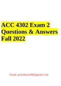 ACC 4302 Exam 2 Questions & Answers Fall 2022