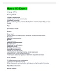 Nurse 113 Exam 1 Answered  Graded A&plus;