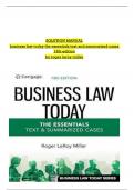Solution Manual For Business Law Today - Standard Edition Text & Summarized Cases &lpar;MindTap Course List&rpar;&comma; Cengage&comma; 13th edition&comma; Roger LeRoy Miller