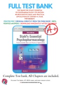 Test Bank For Stahl's Essential Psychopharmacology 5th Edition Neuroscientific Basis and Practical Applications By Stephen M. Stahl 9781108838573 Chapter 1-13 Complete Guide .