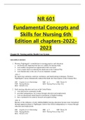 NR 601 Fundamental Concepts and Skills for Nursing 6th Edition all chapters-2022- 2023