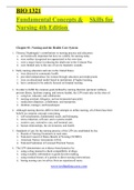 BIO 1321 Fundamental Concepts &           Skills for Nursing 4th Edition 
