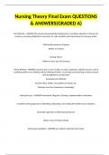 Nursing Theory Final Exam QUESTIONS & ANSWERS&lpar;GRADED A&rpar;
