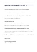 Acute & Complex Care&colon; Exam 2 2022&sol;2023 with 100&percnt; correct answers