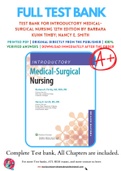 Test Bank For Introductory Medical-Surgical Nursing 12th Edition by Barbara Kuhn Timby; Nancy E. Smith 9781496351333 Chapter 1-72 Complete Guide.