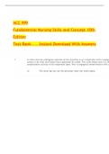 ACC 999 Fundamental Nursing Skills and Concept 10th Edition