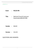 NCLEX  RN  V12.35 QUESTIONS AND ANSWERS