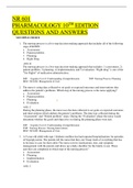NR 601 PHARMACOLOGY 10TH EDITION QUESTIONS AND ANSWERS 