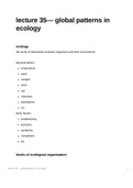 Notes on lecture 35 from ecology lectures at Glasgow University, Biology1A