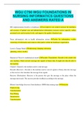 WGU C790 WGU FOUNDATIONS IN  NURSING INFORMATICS QUESTIONS  AND ANSWERS RATED A
