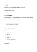 UCSB ECON 132A Auditing: Chapter 9 Class Notes