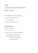 UCSB ECON 132A Auditing: Chapter 1 Class Notes