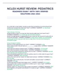 NCLEX HURST REVIEW- PEDIATRICS READINESS EXAM 1-WITH 100&percnt; VERIFIED SOLUTIONS-2022-2024