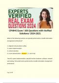 CPHIMS Exam&sol; 100 Questions with Verified Solutions&sol; 2024-2025&period; 