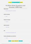 PA EFDA Boards Questions and Answers &lpar;100&percnt; Pass&rpar;