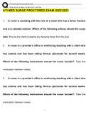 Ati Med-Surg Proctored Exam 20222023 Correct Questions & Answers