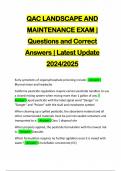QAC LANDSCAPE AND MAINTENANCE EXAM &vert; Questions and Correct Answers &vert; Latest Update 2024&sol;2025