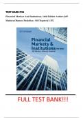Test Bank For  Financial Markets And Institutions&comma; 14th Edition Author&colon;Jeff Madura&comma;Ohaness Paskelian  All Chapters&lbrack;1-25&rsqb;