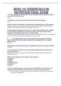 PORTAGE LEARNING BIOD 121 ESSENTIALS IN  NUTRITION FINAL EXAM COMPLETE GUIDE SOLUTION&period;