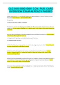 CLG 0010 DOD GOV&period; COM&period; PUR&period; CARD OVERVIEW EXAM ALREADY PASSED
