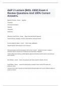  A&P 2 Lecture &lpar;BIOL 2302&rpar; Exam 4 Review Questions And 100&percnt; Correct Answers&period;