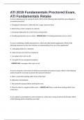 ATI 2019 Fundamentals Proctored Exam&comma; ATI Fundamentals Retake