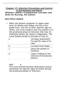  NURSING 112 Chapter 17&colon; Infection Prevention and Control in the Hospital and Home Williams&colon; deWit's Fundamental Concepts and Skills for Nursing&comma; 5th Edition