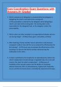 Care Coordination Exam Questions with Answers A&plus; Graded