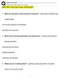 JMU Bio 140 Lab Exam Questions and Answers 20222023 &vert; 100&percnt; Verified Answers