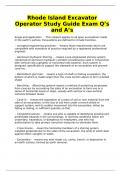 Rhode Island Excavator Operator Study Guide Exam Q&rsquo;s and A&rsquo;s