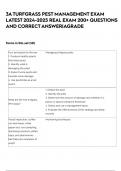 3A TURFGRASS PEST MANAGEMENT EXAM LATEST 2024-2025 REAL EXAM 200&plus; QUESTIONS AND CORRECT ANSWER&vert;AGRADE