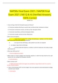 NAPSRx Final Exam 2021 NAPSR Final Exam 2021 (160 Q & A) Verified Answers 100 Correct