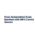 Texas Jurisprudence Exam Questions with 100% Correct Answers