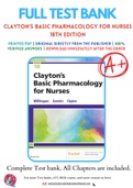 Test Bank for Clayton's Basic Pharmacology for Nurses 18th Edition By Michelle Willihnganz; Samuel L. Gurevitz; Bruce D. Clayton Chapter 1-48 Complete Guide A+