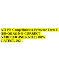 ATI PN Comprehensive Predictor Form C (180 Q&A)100% CORRECT |VERIFIED AND RATED 100% |LATEST, 2021.
