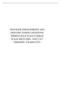 TEST BANK FOR MATERNITY AND PEDIATRIC NURSING 2ND EDITION THERESA KYLE SUSAN CARMAN SUSAN RICCI ISBN: 1609137477 ISBN/ISSN: 9781609137472