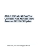 WGU C213 - AMLS EXAM - 50 Post Test Questions And Answers 100% Accurate 2022/2023 Update