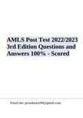 (WGU C213) AMLS Post Test 2022/2023 3rd Edition Questions and Answers 100% - Scored