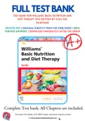 Test Bank For Williams' Basic Nutrition and Diet Therapy 16th Edition by Staci Nix McIntosh 9780323653763 Chapter 1-23 Complete Guide.