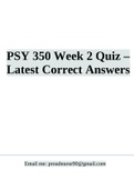 PSY 350 Week 2 Quiz – Latest Correct Answers
