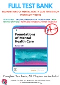 Test Bank for Foundations of Mental Health Care 7th Edition By Michelle Morrison-Valfre Chapter 1-32 Complete Guide A+