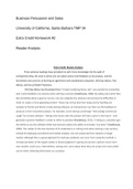 UCSB TMP 34 Business Persuasion and Sales: Extra Credit #2 - 2 Page Analysis