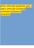 BTEC APPLIED SCIENCE UNIT 2 AIM C APPLIED SCIENCE CHROMATOGRAPHY 2022/2023