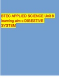 BTEC APPLIED SCIENCE Unit 8 learning aim c DIGESTIVE SYSTEM