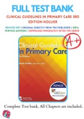 Clinical Guidelines in Primary Care 3rd Edition Hollier Test Bank