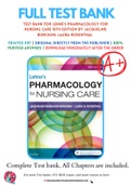 Test Bank For Lehne's Pharmacology for Nursing Care 10th Edition by Jacqueline Burchum; Laura Rosenthal 9780323512275 Chapter 1-110 Complete Guide A+