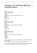 Chemistry 1151 ACS Exam 2022 with complete solution