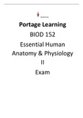 |SOLVED| - Elaborated Portage Learning Anatomy & Physiology Lab Exam 5